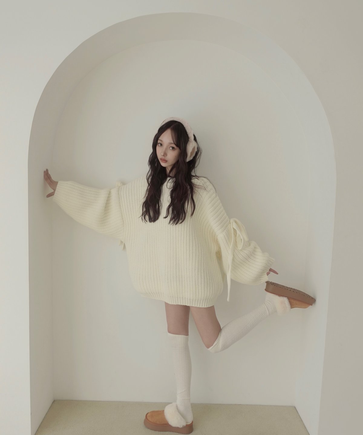 AtelierNortfy アトリエノティファイ bibiy リボン ♡Ivory♡】ホリデーリボンニット / Holiday Ribbon Knit | FIC