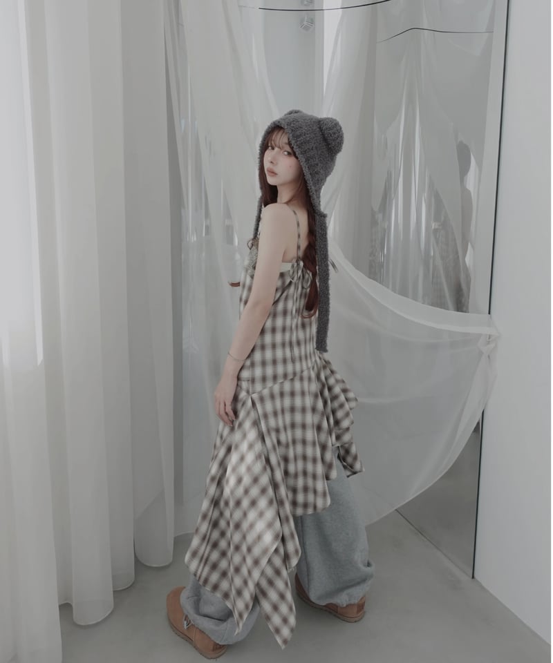 Mocha】レイヤードチェックワンピース / Layered Check Dress | F