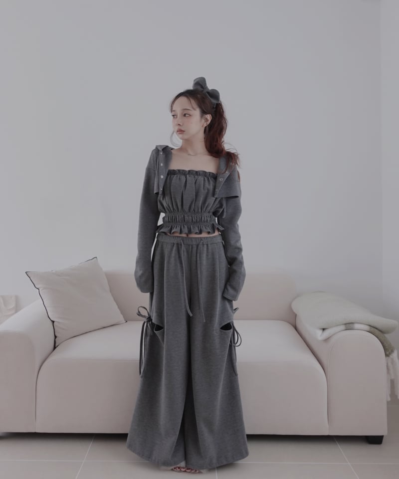 新品［即発送］フリルキャミソール　ブラック　フィクショントーキョー フリルキャミソール/Frill Camisole | FICTION TOKYO OFFICI