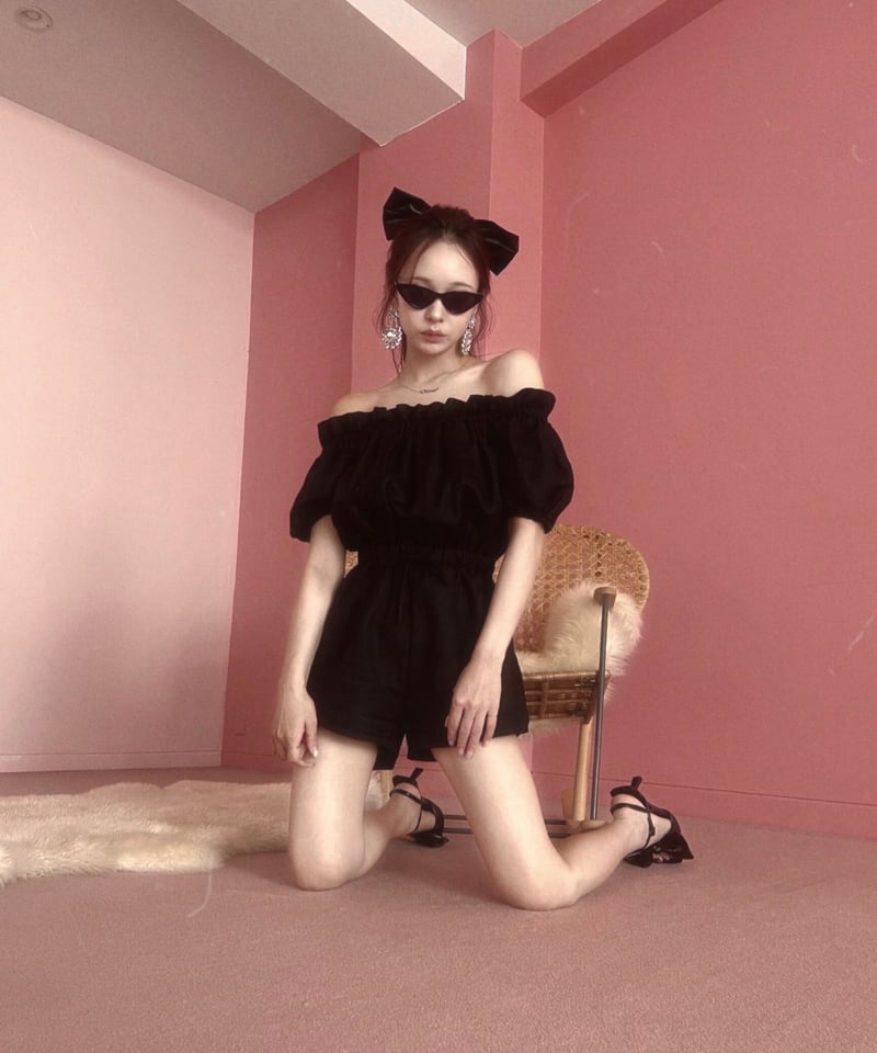 fiction tokyo バックリボンロンパース バックリボンロンパース / Back Ribbon Rompers | FICTION TOK