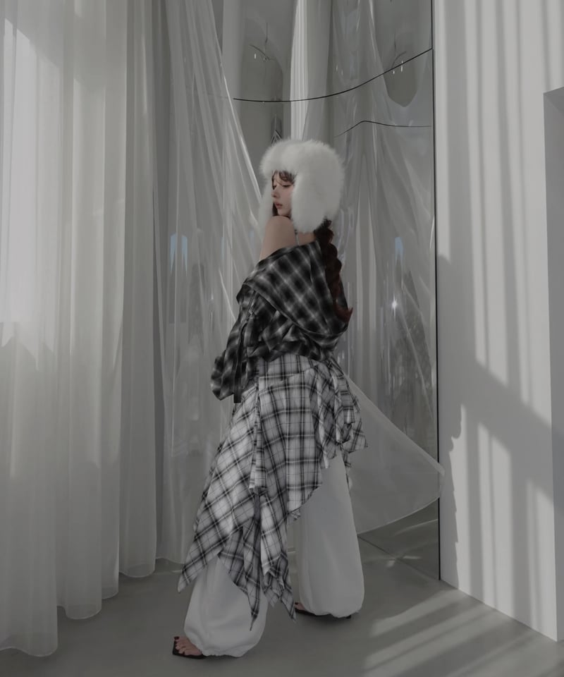 White】レイヤードチェックワンピース / Layered Check Dress | F