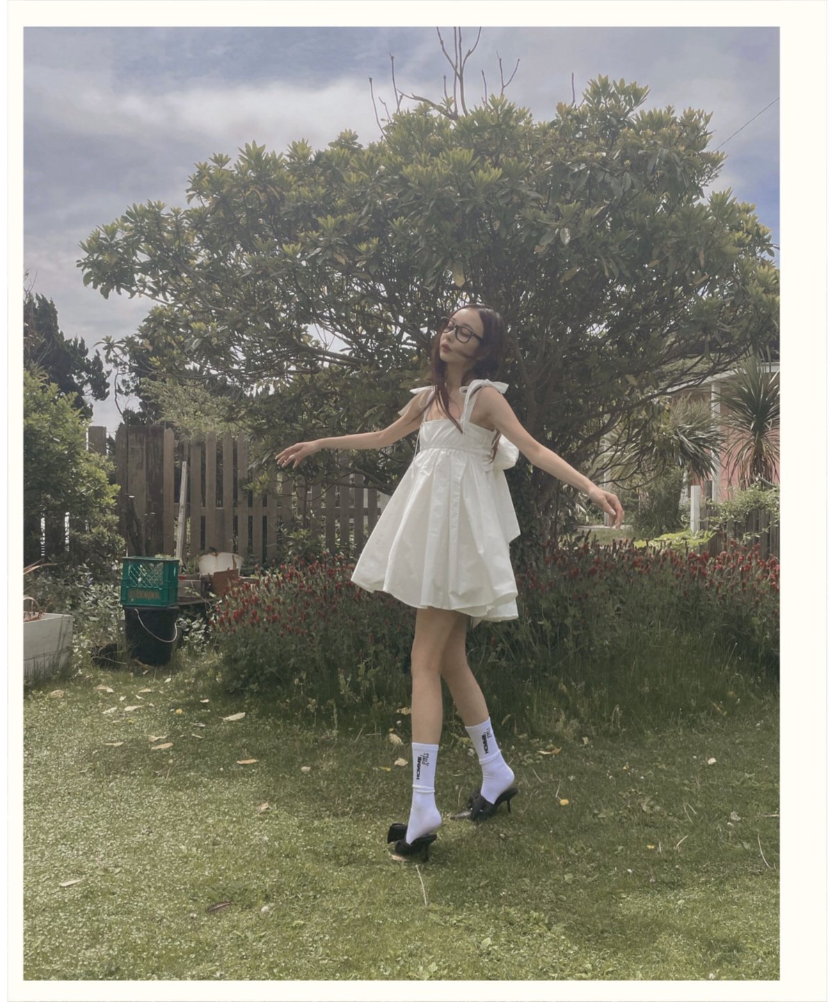 fiction tokyo ダブルスカートリボンミニドレス ブラック ダブルスカートリボンミニドレス / Double Skirt Ribbon Mini