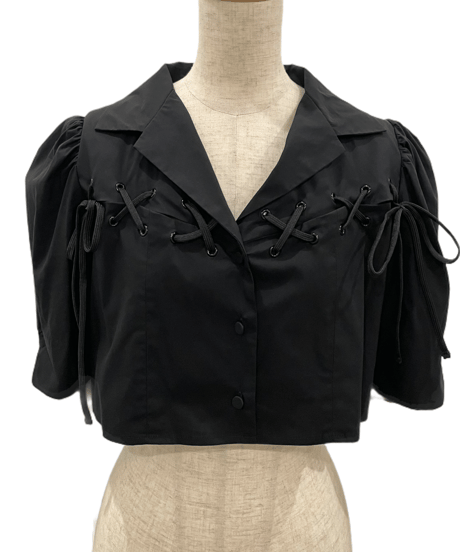 レースアップクロップドシャツ /Race-up Cropped Shirts