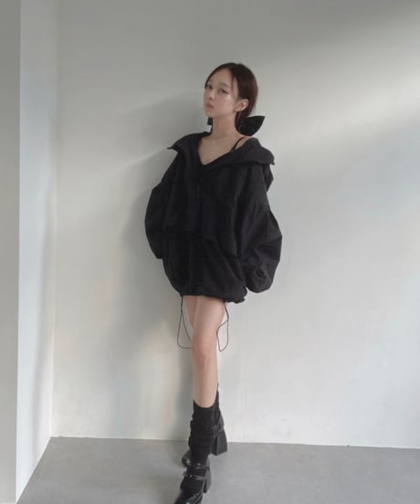 ハーフジップアップナイロンフーディー / Half Zip-up Nylon Hoodie