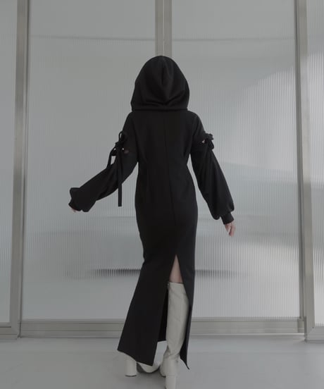 ラガースウェットフードワンピース/Rugger Collar Sweat Hoodie Dress