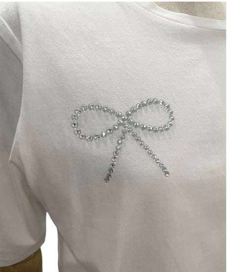 ビジューリボンTシャツ / Bijou Ribbon T