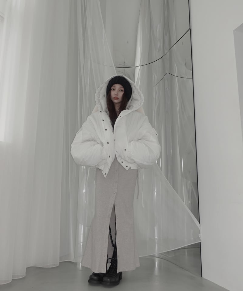 ウェブ ストライプ付き パデッド ナイロン ボンバージャケット フーデッドナイロンボンバージャケット / Hooded Nylon Bomber