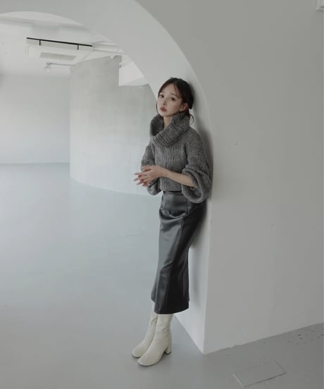 バックリボンローゲージニット /Back Ribbon Low Gauge Knit