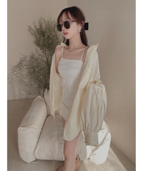 【Basic Collection】リブキャミソールスリットワンピース-Mini- /Rib Camisole Slit One-Piece