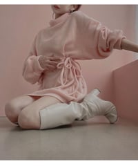 ウェストリボンニットチュニックワンピース /Waist Ribbon Knit Tunic One-piece