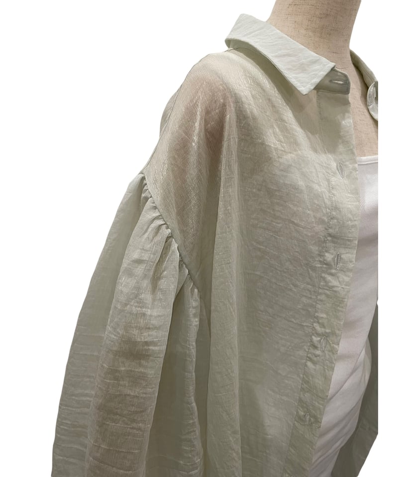 fiction バックオープンシアーシャツ + ミニリブワンピ バックオープンシアーシャツ + ミニリブワンピ/Back Open Sheer Shirts