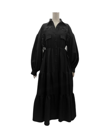 レースアップミリタリーガウンワンピース / LACE UP Military Gown One-Piece