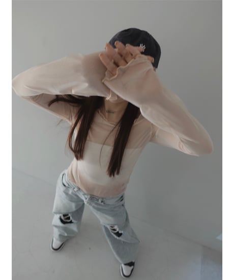 【Basic Collection】シアーチュニックトップ -Long-/ Sheer Tunic Top