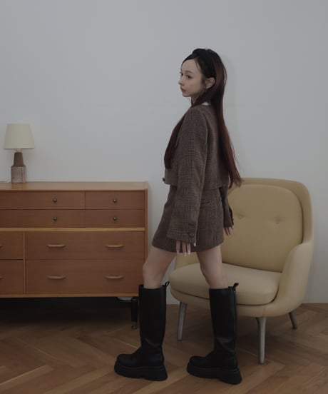 ［Brown］ツイードスカート / Tweed Skirt