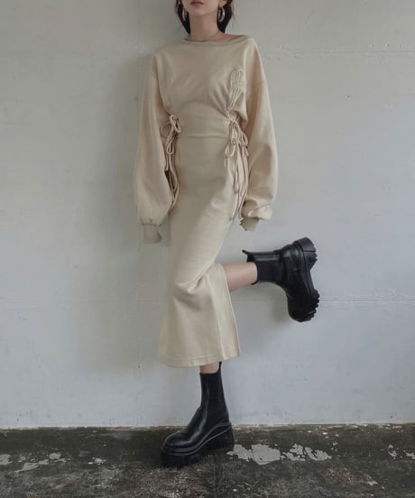 バックスリットロンTワンピ /Back Slit Long Sleeve T One-Piece