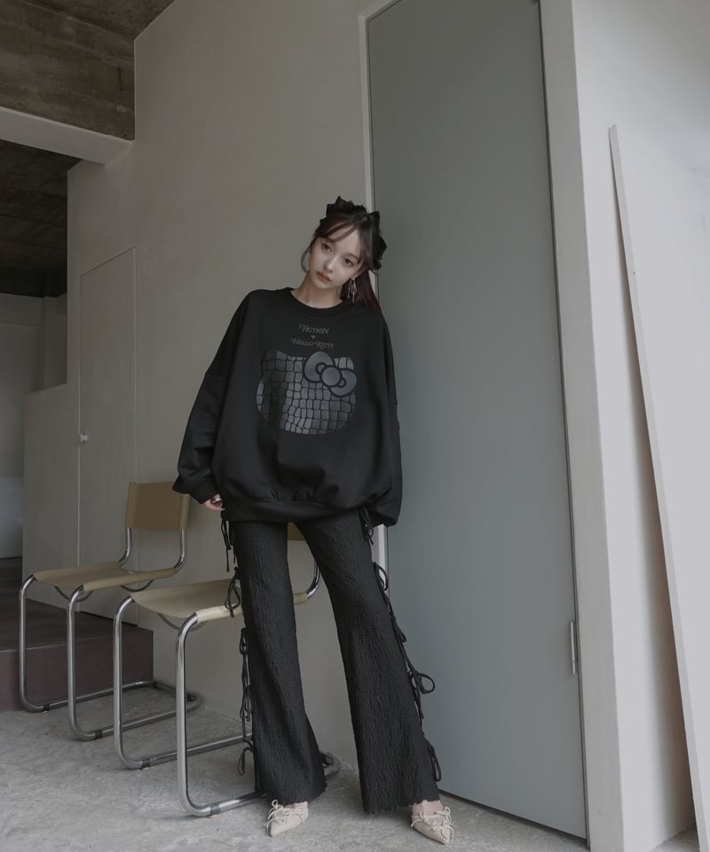 サイドリボンフレアパンツ / Side Ribbon Flare Pants | FICTIO