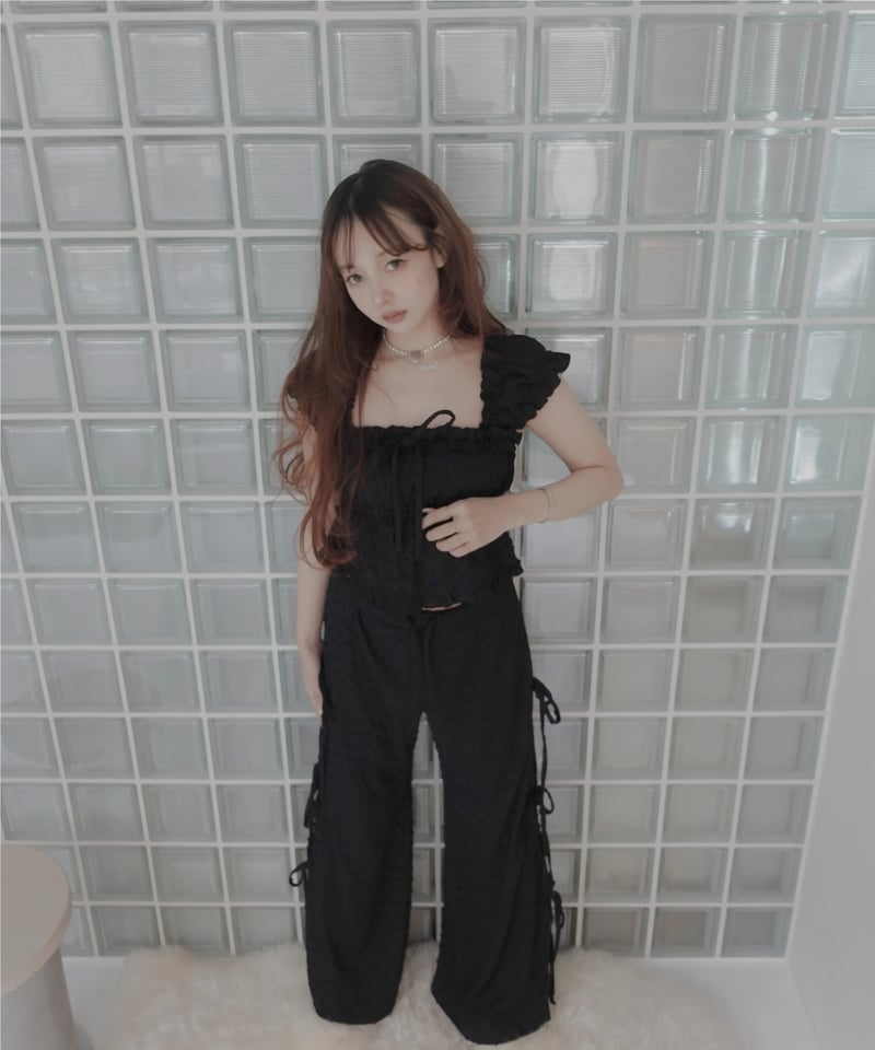ルーズフィットリボンフレアパンツ/ Loose Fit Ribbon Flare Pants