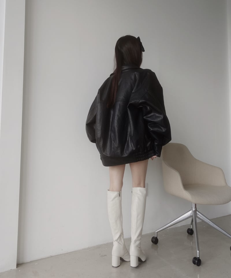 ウォッシュレザーブルゾン /Faux Leather Blouson | FICTION TO ウォッシュレザーブルゾン /Faux Leather Blouson | FICTION TO