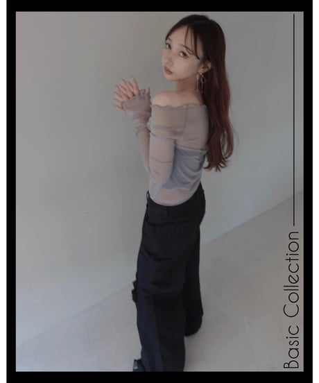【Basic Collection】シアーチュニックトップ -Long-/ Sheer Tunic Top