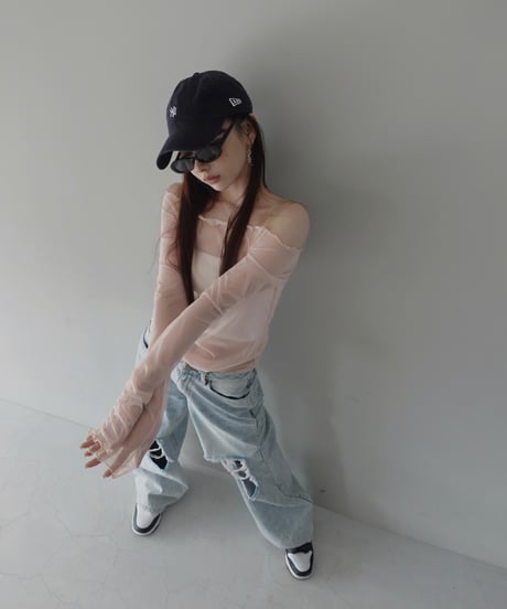 【Basic Collection】シアーチュニックトップ -Long-/ Sheer Tunic Top