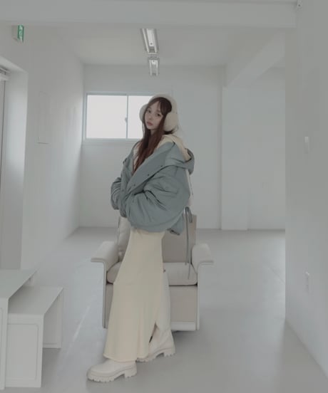 ラガースウェットフードワンピース/Rugger Collar Sweat Hoodie Dress