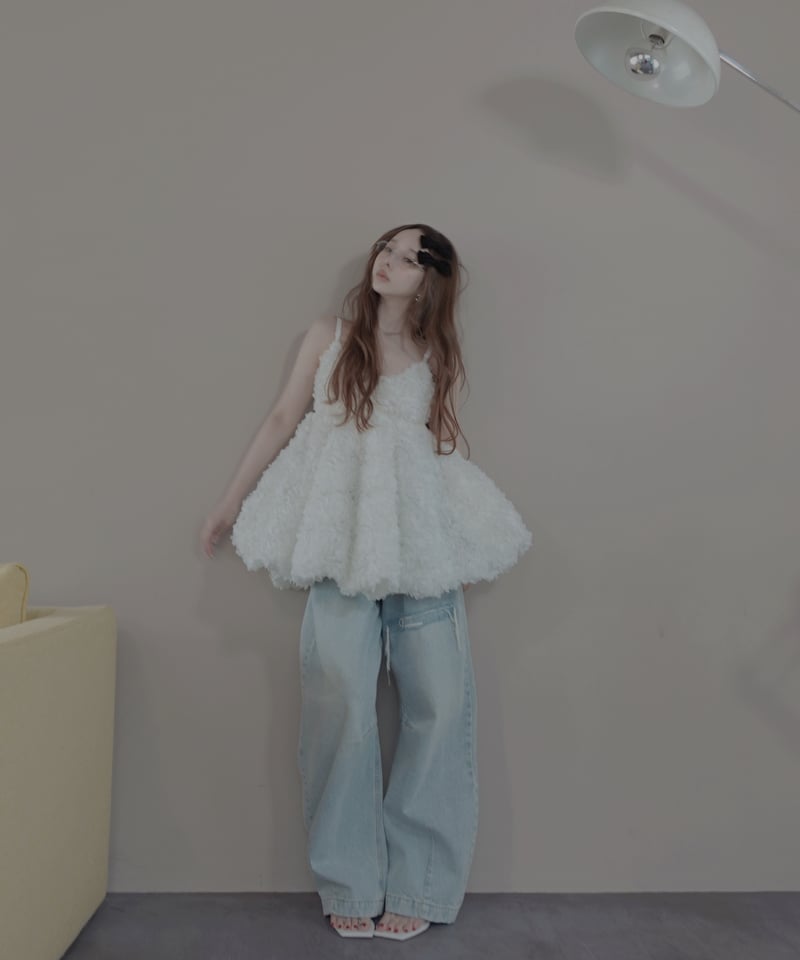 【ベル様専】Bloom Petal Tunic Dress milk Milk】ブルームペタルチュニックドレス / Bloom Petal Tunic Dress