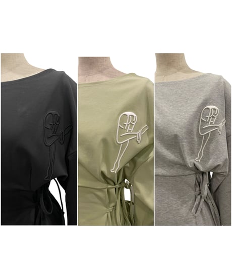 ロゴ刺繍バックスリットTワンピ / Logo Embroidery Back Slit T One-Piece