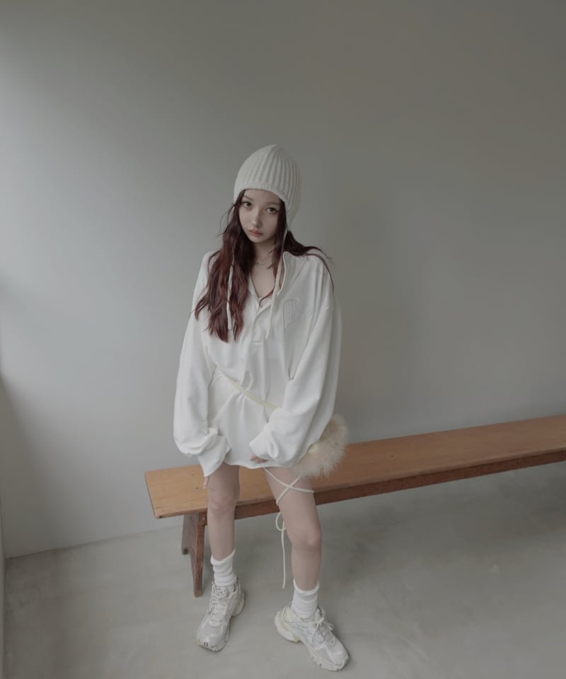 【タグ付き未使用】フィクショントーキョー ラガースウェットシャツ ホワイト ラガースウェットシャツ /Rugger Sweat Shirts | FICTION TOKY