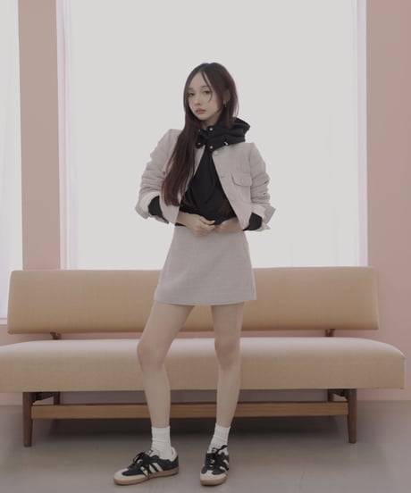 ［DustyPink］ツイードスカート / Tweed Skirt