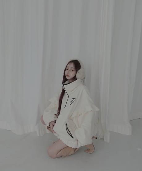 【Milk】ダブルジップフリルフリース /Double Zip Frill Fleece