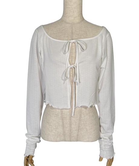 フリルヘムリボンカーディガン(リボンキャミセット) / Frill Hem Ribbon Cardigan(+Ribbon Camisole)