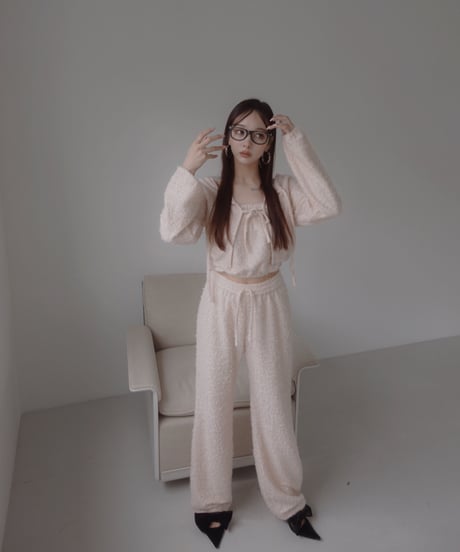 フロントリボンカーディガン(キャミソール付) / Front Ribbon Cardigan (+Camisole)