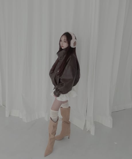 ウォッシュレザーブルゾン /Faux Leather Blouson