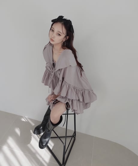 2wayチュニックワンピース / 2Way Collar Tunic One-Piece