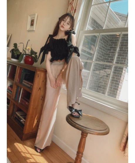ショルダーダブルリボントップス　Shoulder DoubleRibbon Tops