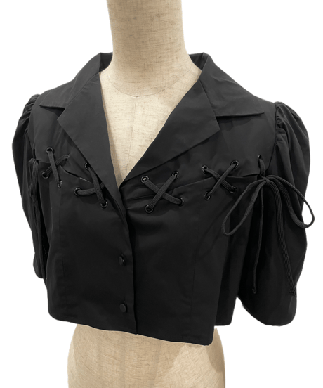 レースアップクロップドシャツ /Race-up Cropped Shirts