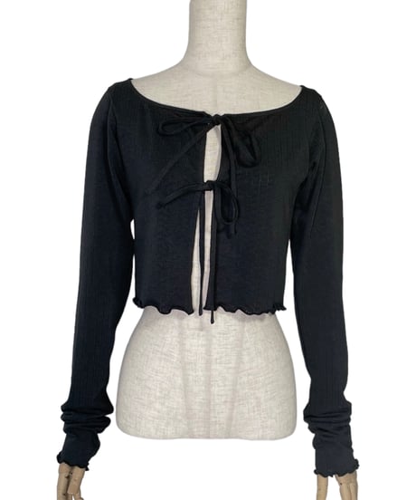 フリルヘムリボンカーディガン(リボンキャミセット) / Frill Hem Ribbon Cardigan(+Ribbon Camisole)