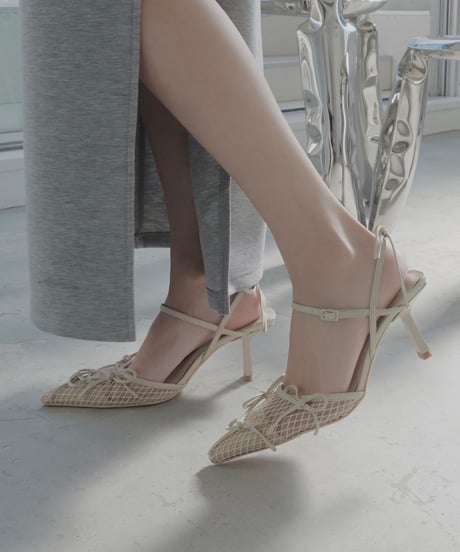 メッシュリボンパンプス /Mesh Ribbon Pumps