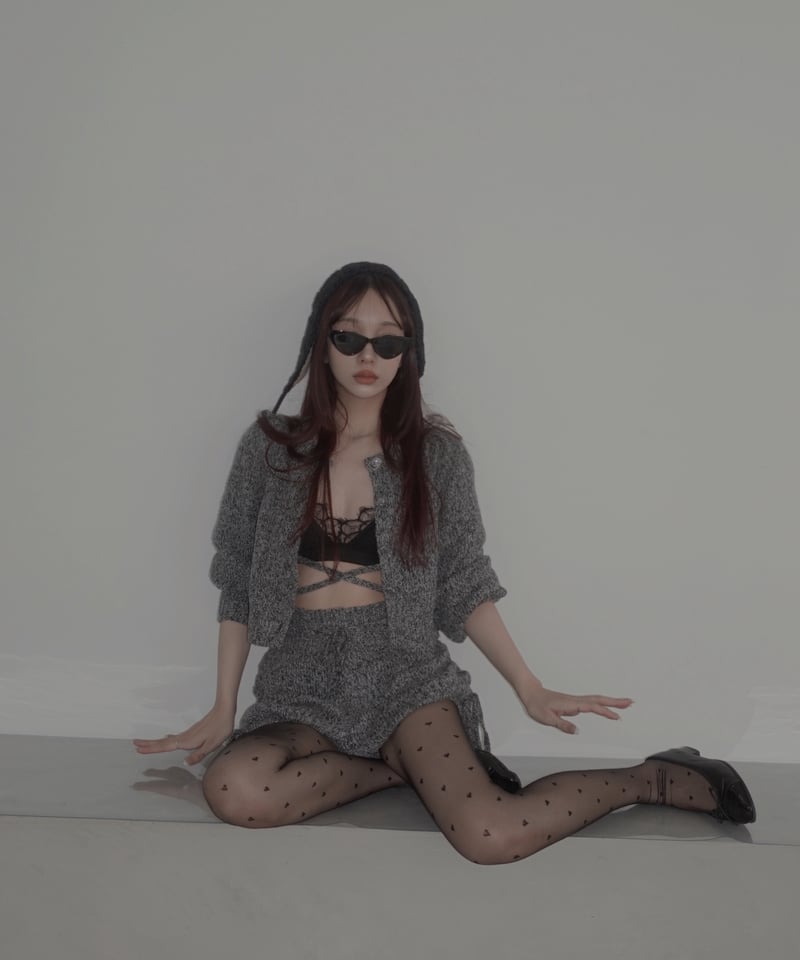 サイドリボンニットショートパンツ /Side Ribbon Knit Short サイドリボンニットショートパンツ /Side Ribbon Knit Short