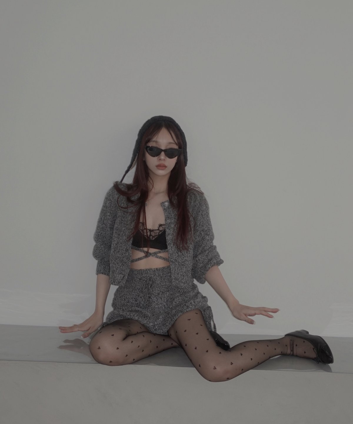 サイドリボンニットショートパンツ /Side Ribbon Knit Short サイドリボンニットショートパンツ /Side Ribbon Knit Short
