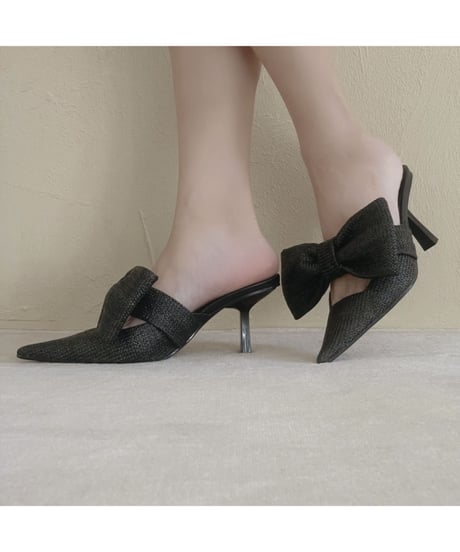 ストローリボンパンプス / Straw Ribbon Pumps
