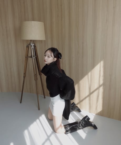 バックリボンローゲージニット /Back Ribbon Low Gauge Knit