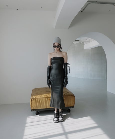 レザーベアワンピース(+グローブ) /FauxLeather Bare One-Piece(+Glove)