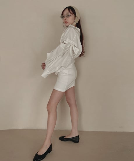 ショルダーリボンボーイフレンドシャツ (キャミワンピセット) / Shoulder Ribbon BoyFriend Shirts