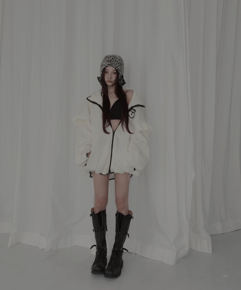 Milk】ダブルジップフリルフリース /Double Zip Frill Fleece |