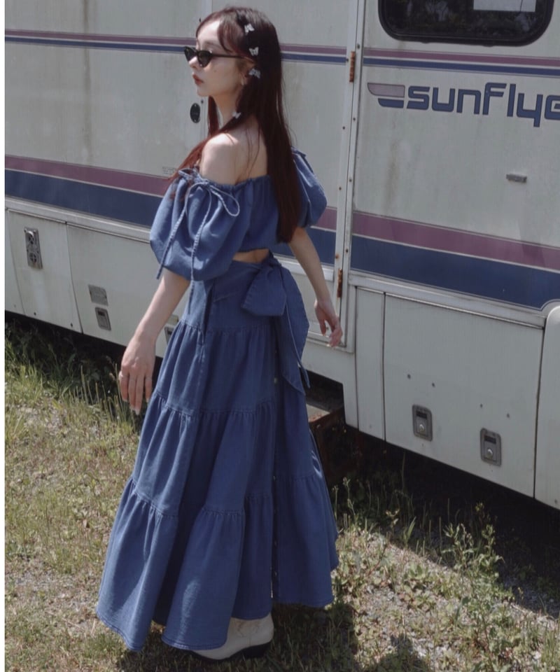 バルーンスリーブデニムトップ / Ballon Sleeve Denim Top | FICT