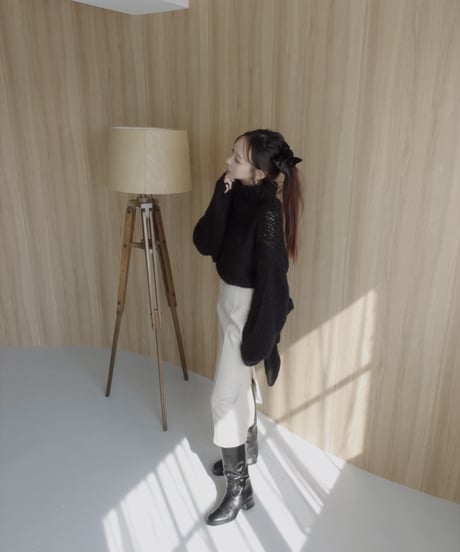 バックリボンローゲージニット /Back Ribbon Low Gauge Knit