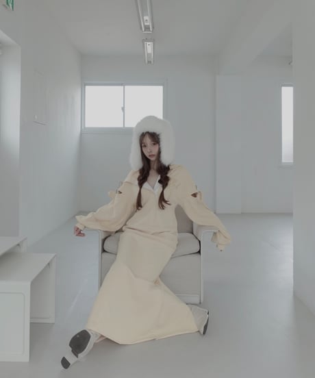 ラガースウェットフードワンピース/Rugger Collar Sweat Hoodie Dress