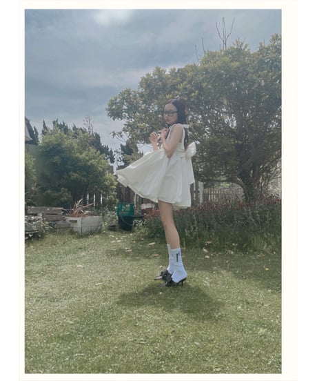 ダブルスカートリボンミニドレス / Double Skirt Ribbon Mini Dress