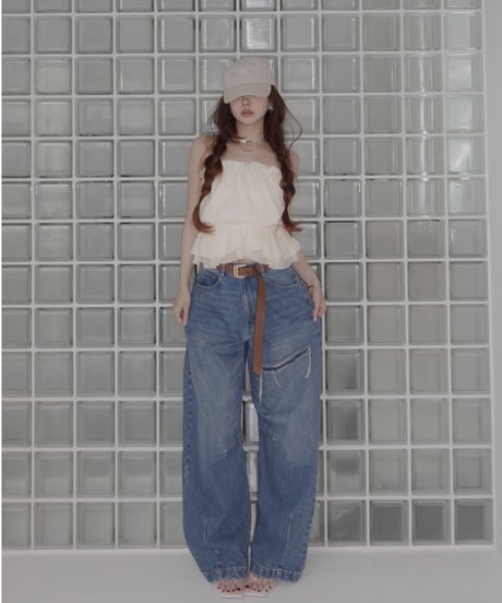 【Blue】バレルデニム / BarrelLeg Denim
